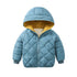 Children's cotton-padded jacket with velvet warm coat diamond-shaped lattice